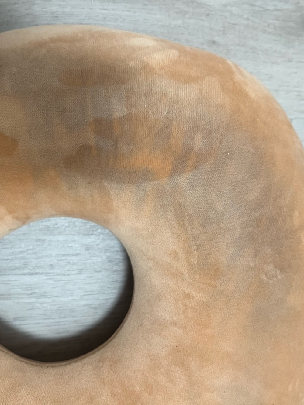 Plush Donut Neck Pillow in Camel Tan